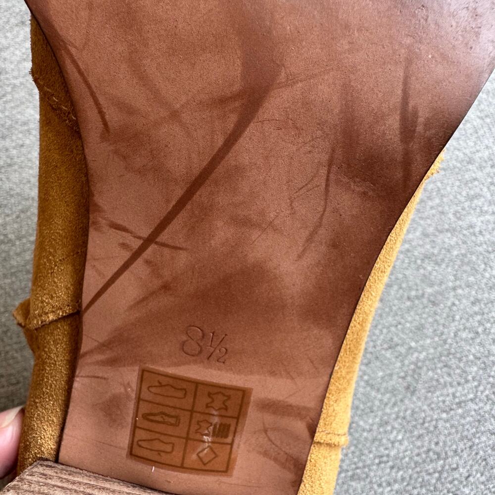 Madewell Chelsea Boot Lather Brown Tan Suede Block Heel Women’s Sz 8.5 - Picture 9 of 12
